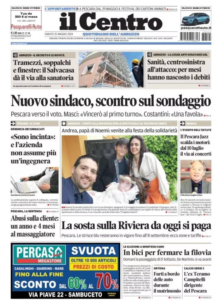 Prima-pagina-il centro-oggi-edizione-del-2024-05-25